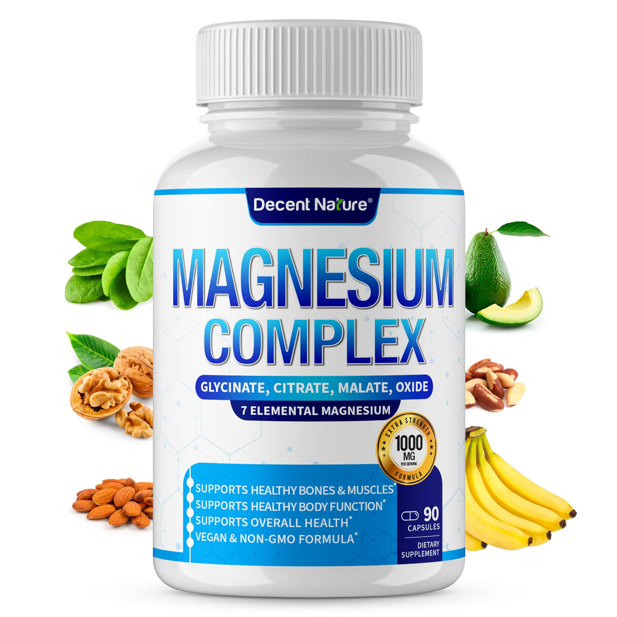 DECENT NATURE Magnesium Complex 500mg capsules front view