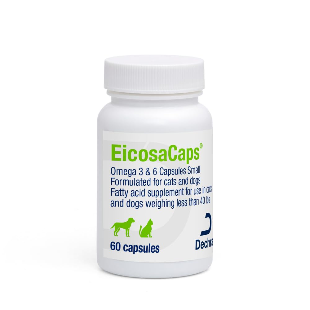 Dechra EicosaCap Omega 3 & 6 Capsules front view with packaging