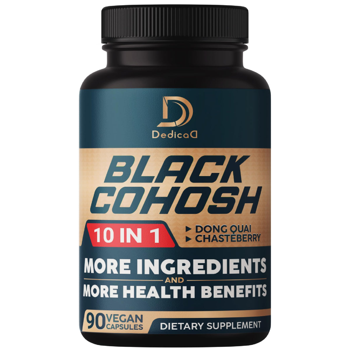 DEDICAD Black Cohosh Supplement bottle front view with 90 veggie capsules