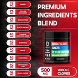 DEDICAD Clove Supplement 11-in-1 bottle side view