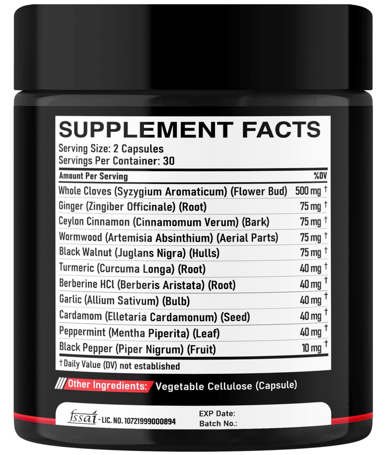 DEDICAD Clove Supplement 11-in-1 bottle with natural background