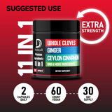 DEDICAD Clove Supplement 11-in-1 capsules in a hand
