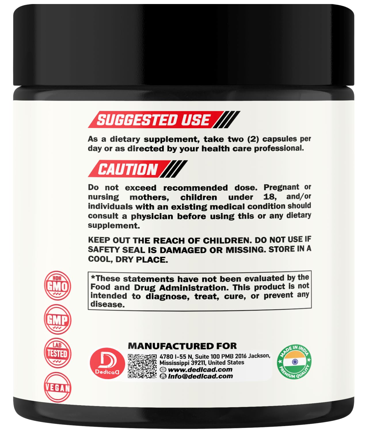 DEDICAD Cortisol Supplement displayed with other health products