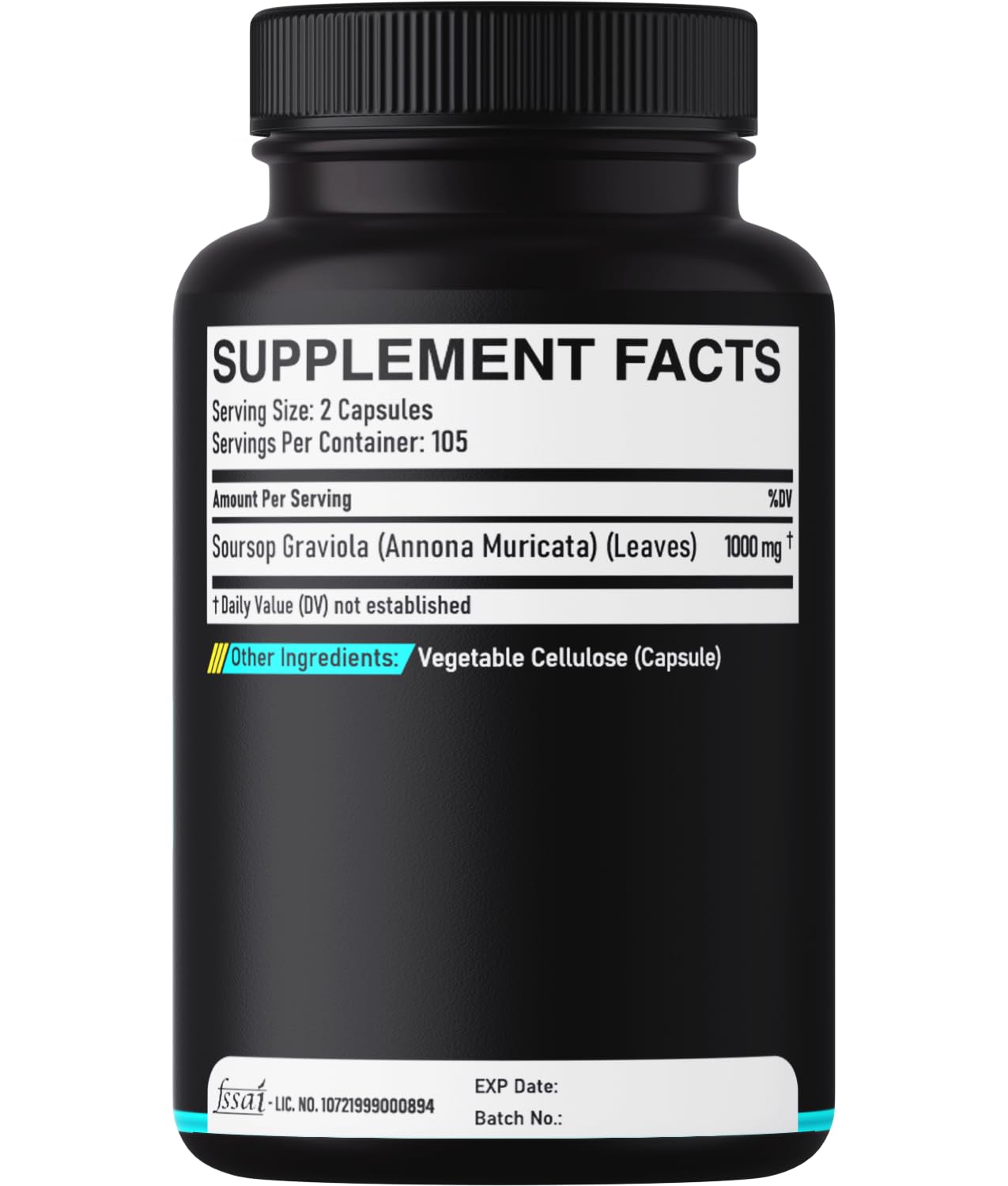 DEDICAD Graviola Powder Supplement bottle with a plant background