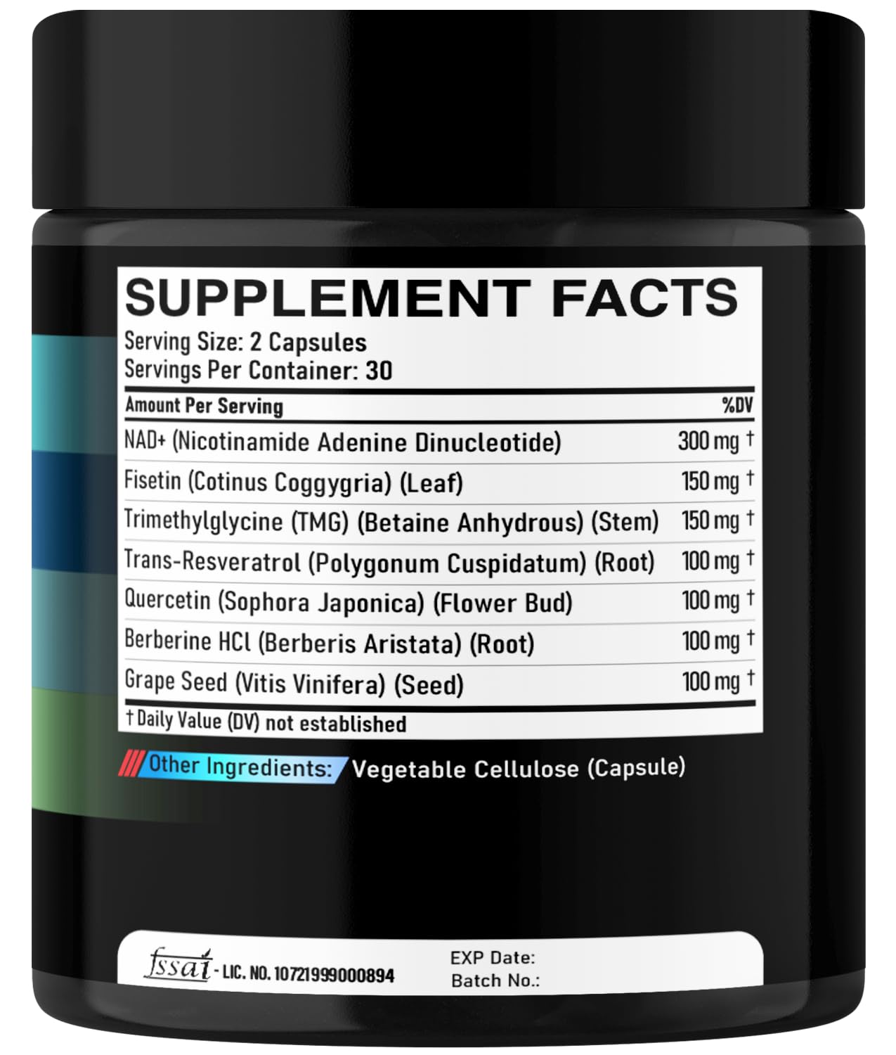 DEDICAD NAD.+ Blend Supplement displayed with a glass of water