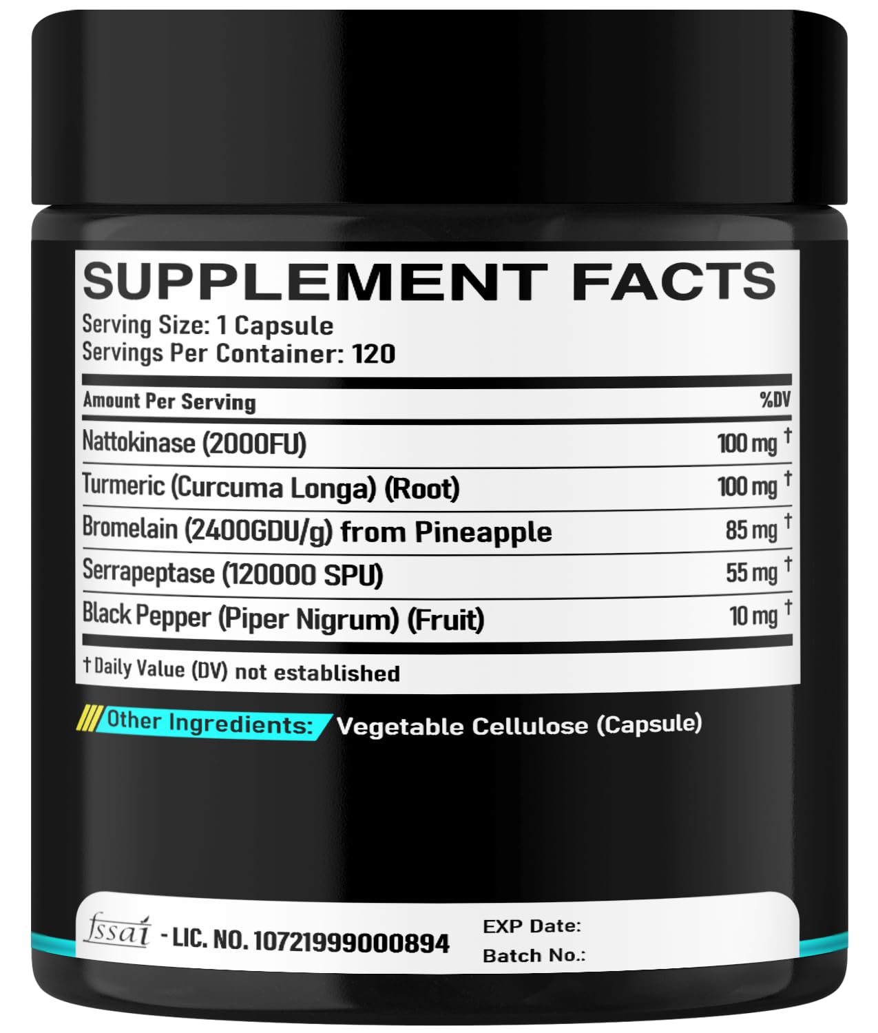 DEDICAD Nattokinase Supplement side view showing capsule details