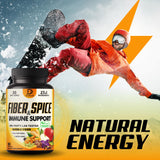 DEDICAD Psyllium Fibre & Spice Supplement Capsules on a wooden table