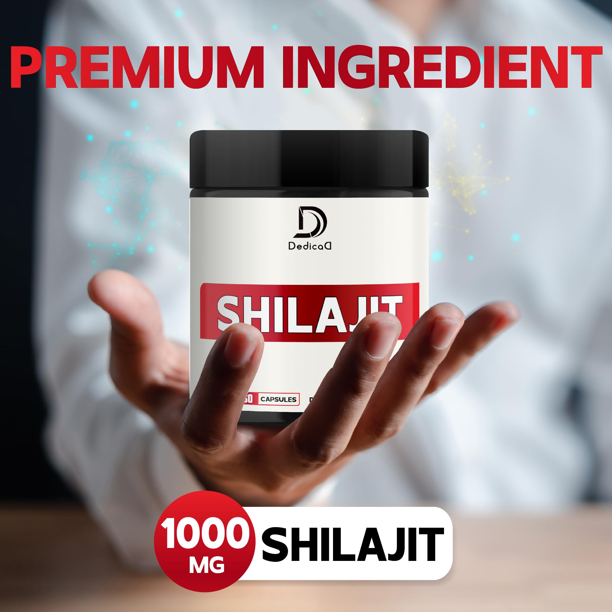 DEDICAD Shilajit Capsules bottle with label