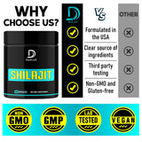 DEDICAD Shilajit Capsules on a wooden table
