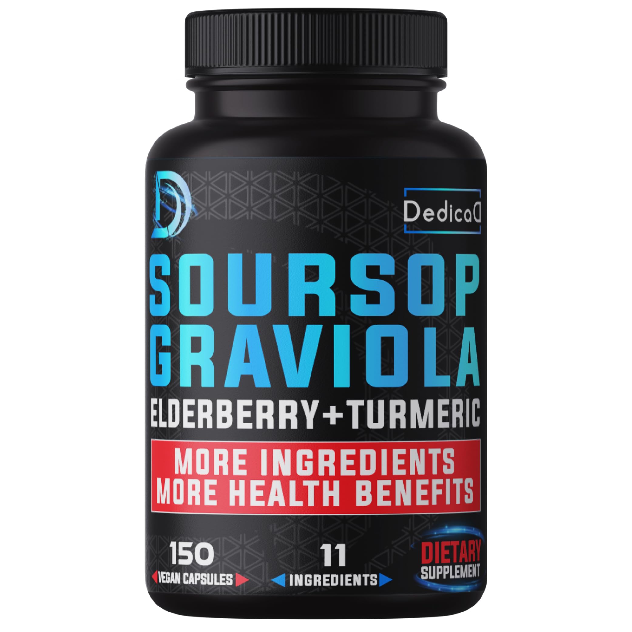 DEDICAD Soursop Herbal Supplement 150 Capsules front view