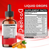 DEDICAD Turmeric Liquid Supplement 11-in-1 bottle side view