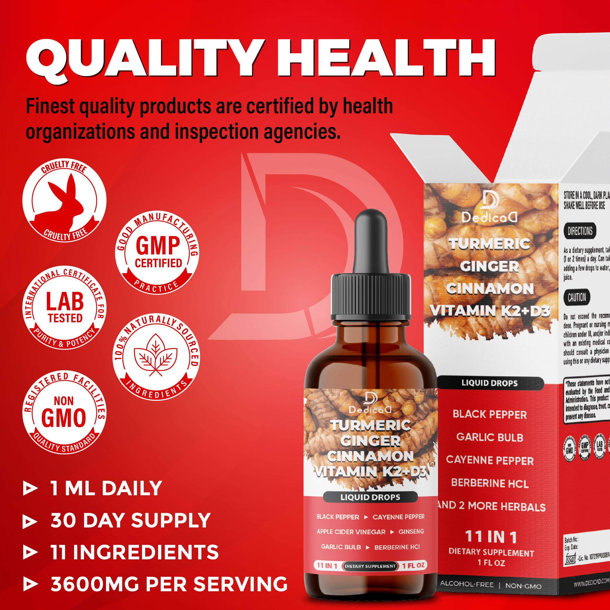 DEDICAD Turmeric Liquid Supplement 11-in-1 lifestyle scene