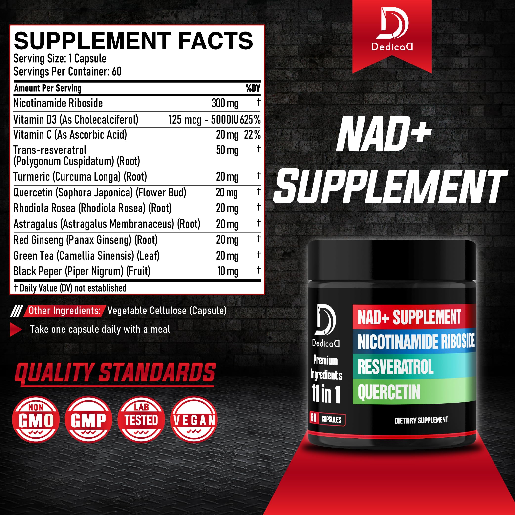 DEDICAD Vitamin B3 (Niacin) capsule close-up