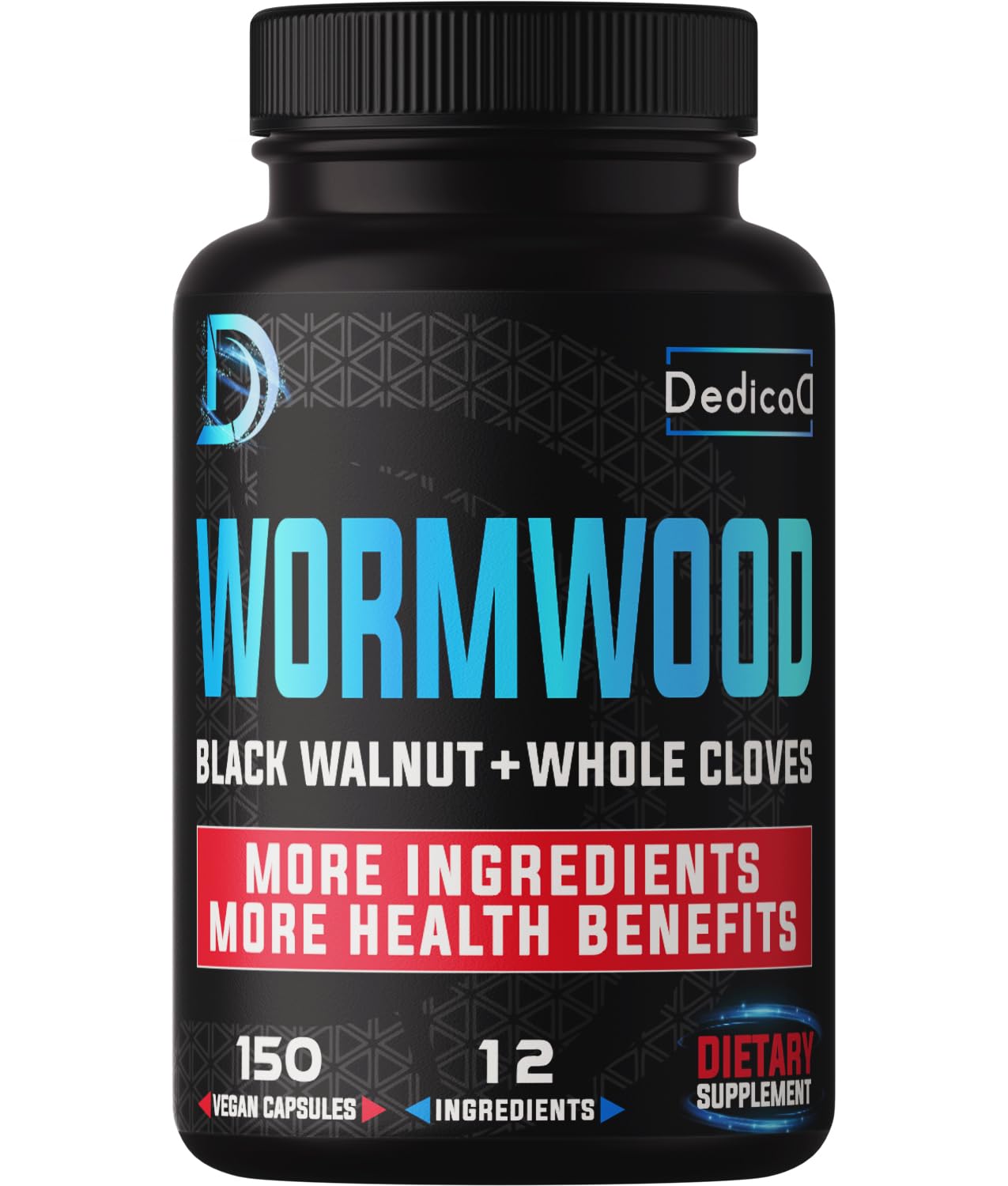 DEDICAD Wormwood Capsules 150 Veggie Pills front view