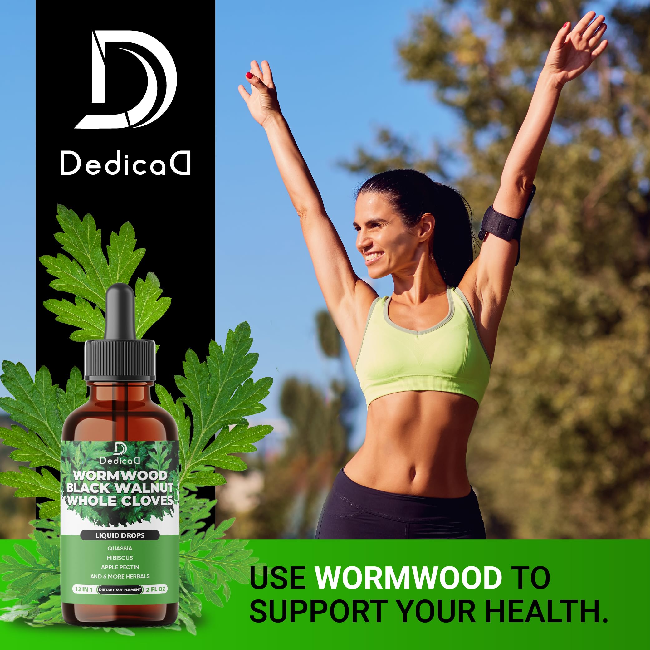 DEDICAD Wormwood Liquid Drops 1250mg 60ml back view