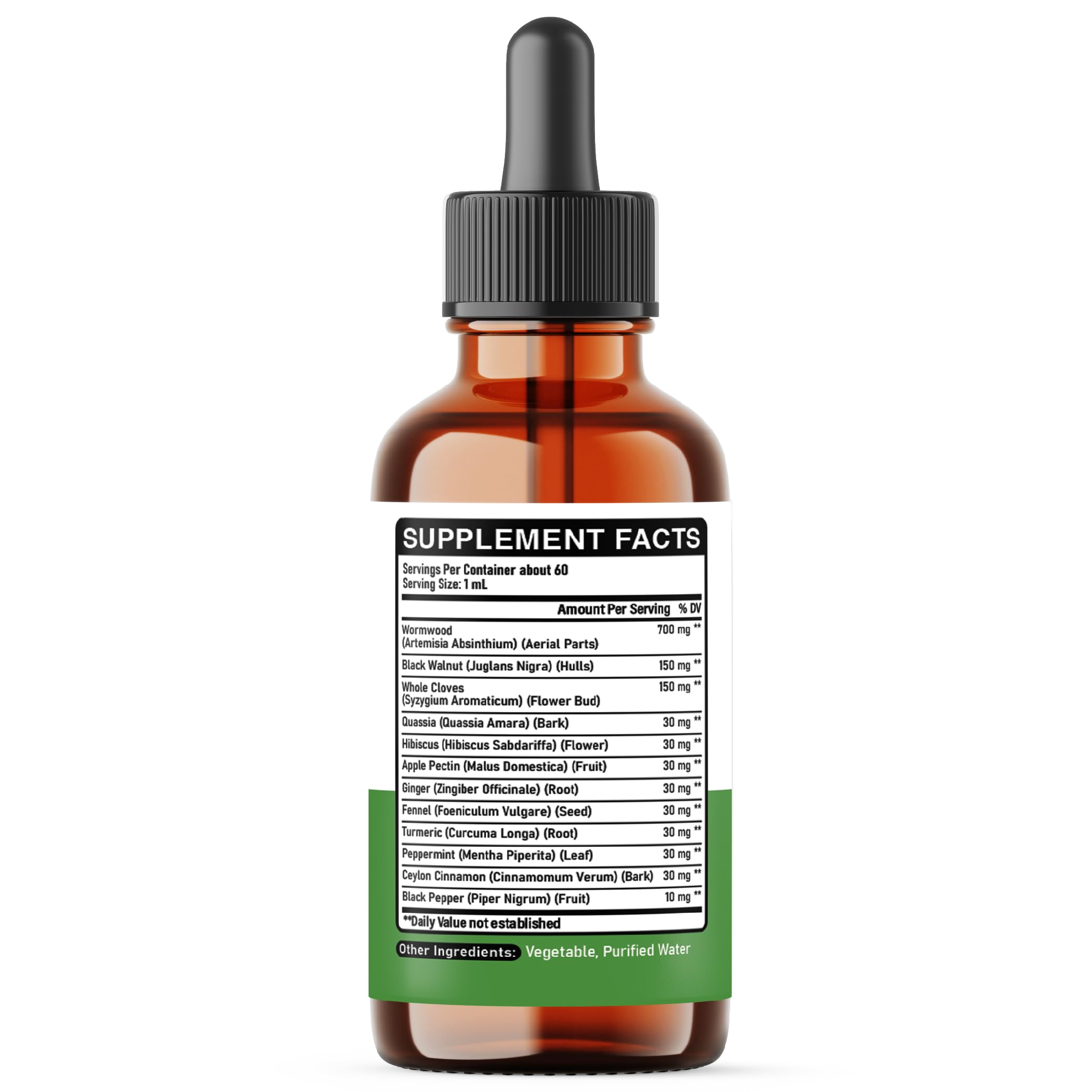 DEDICAD Wormwood Liquid Drops 1250mg 60ml on kitchen counter
