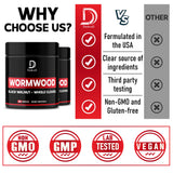 DEDICAD Wormwood Supplement displayed with fresh herbs