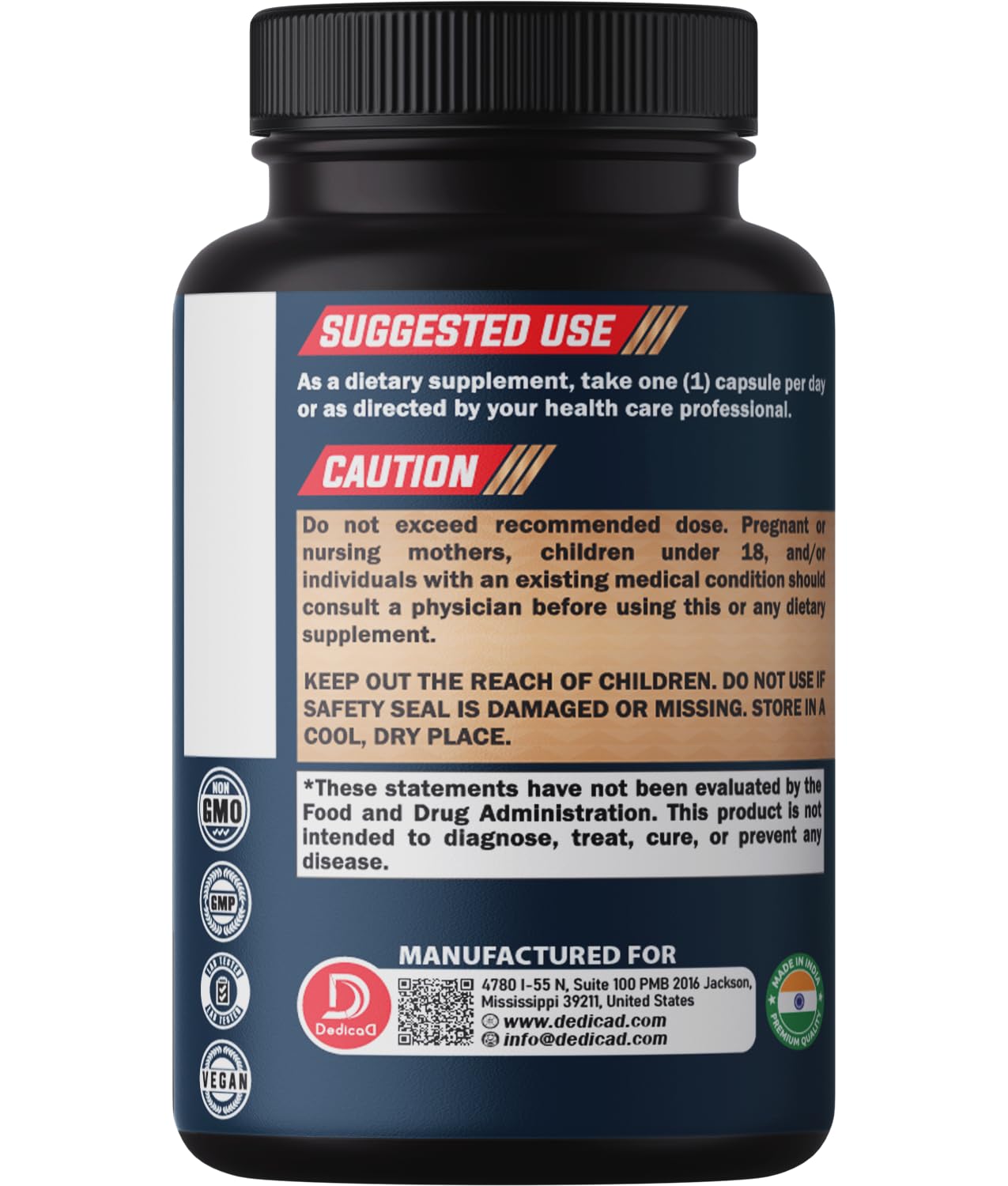 DEDICAD Wormwood Supplement packaging details