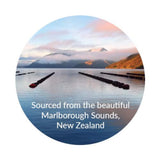 Deep Blue Health Green Lipped Mussel capsules on a wooden table