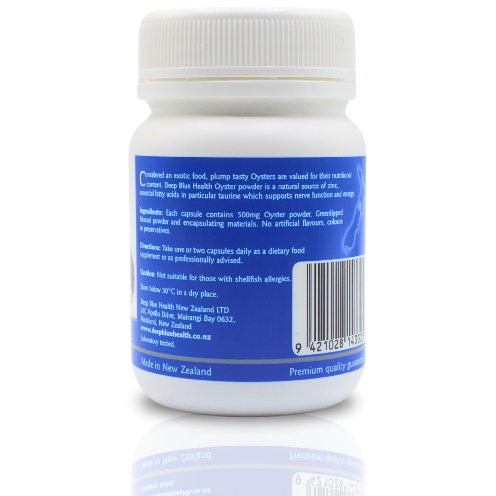 Deep Blue Health Oyster Capsules 300mg with green lipped mussel powder