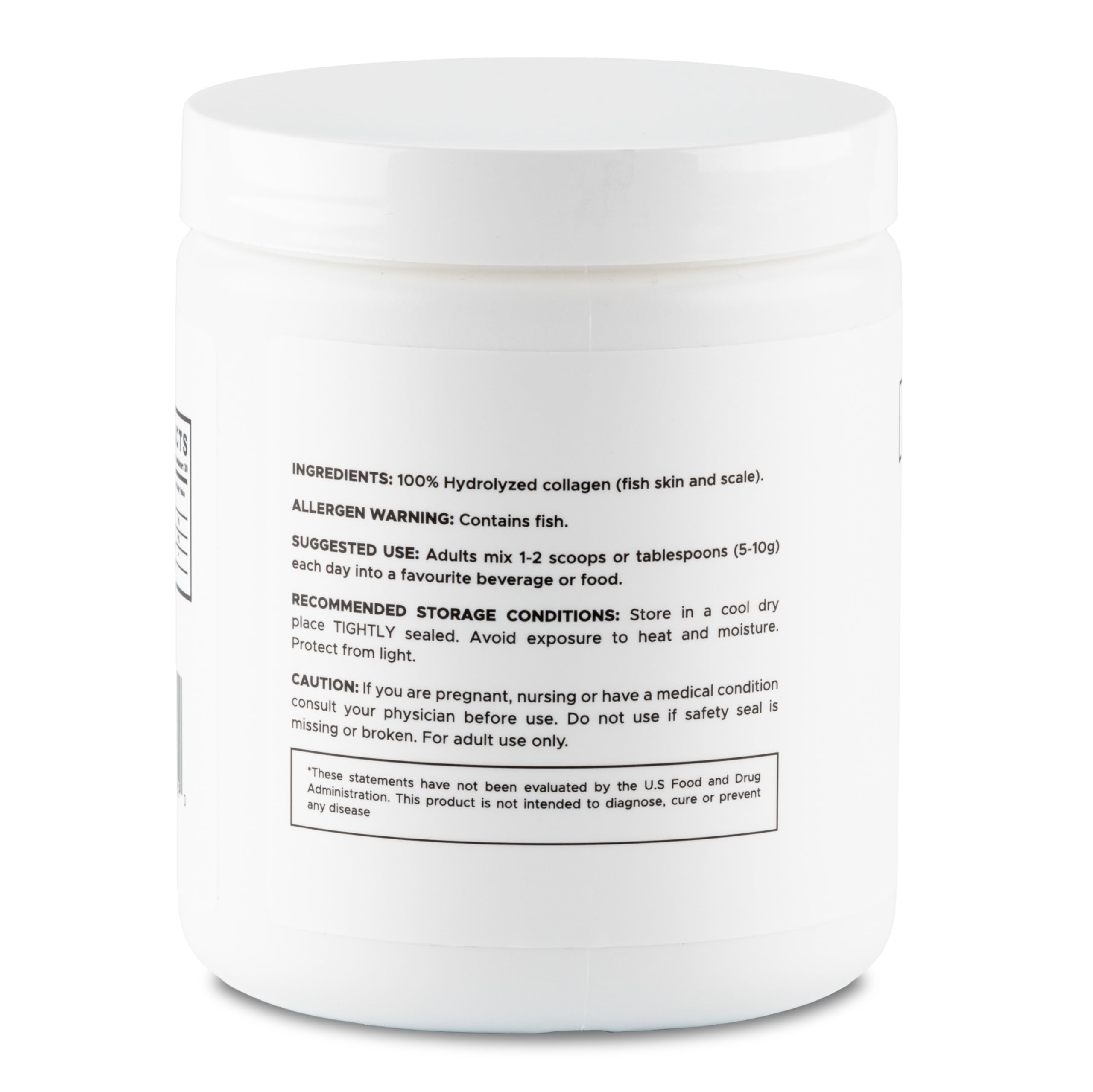 DeepMarine Collagen Powder with a spoon on a kitchen counter