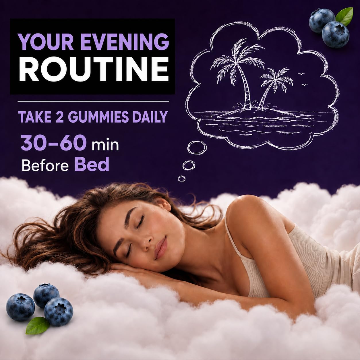 Deepure Sleep Gummies serving size of two gummies
