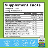 Deloma Health Elderberry Supplement back view with nutritional information
