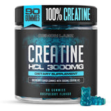 Demon Labz Creatine Gummy Bears 3000mg raspberry flavour front view