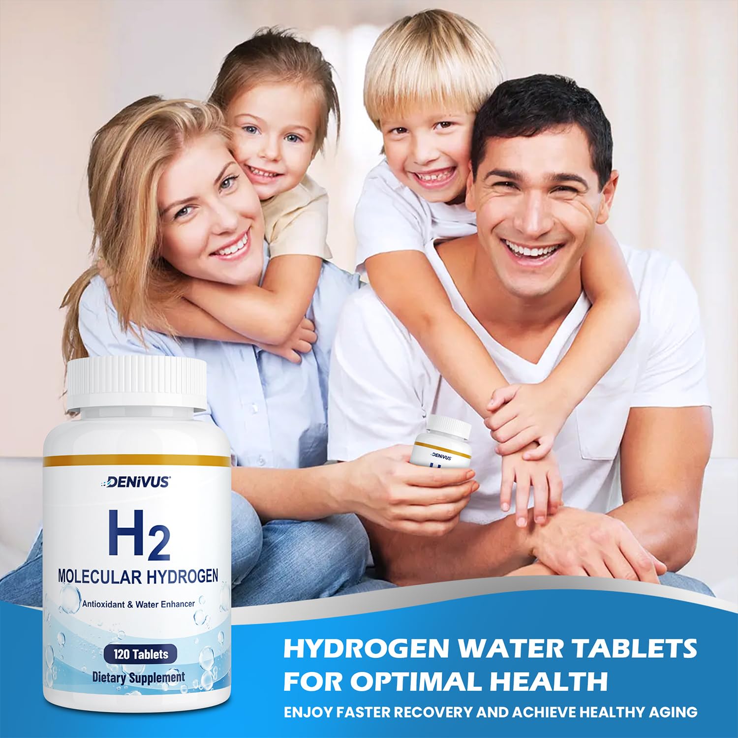 Denivus Hydrogen Water Tablets with Magnesium side view