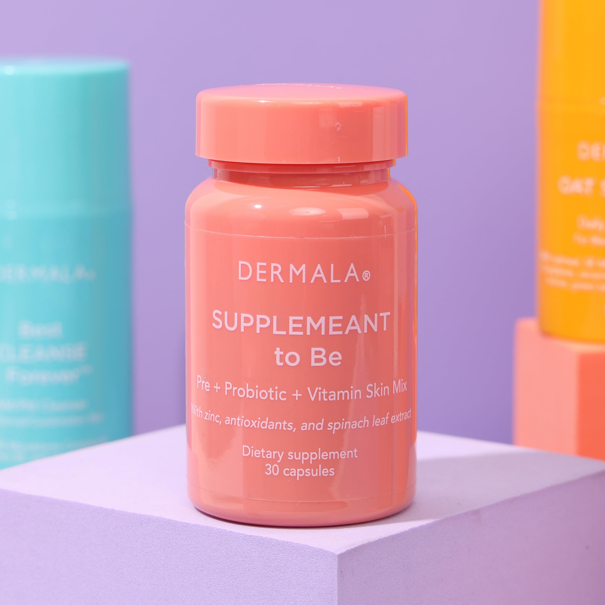 Dermala Multivitamins with Probiotics displayed with a meal