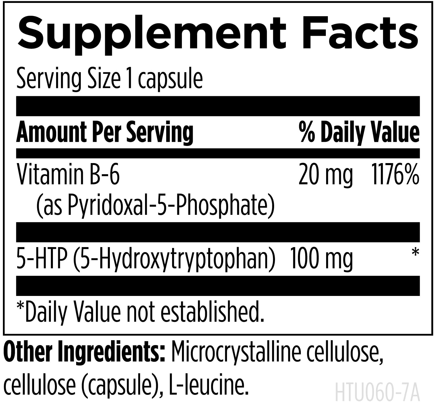 Designs for Health 5-HTP 100mg supplement back view