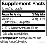 Designs for Health 5-HTP 100mg supplement back view