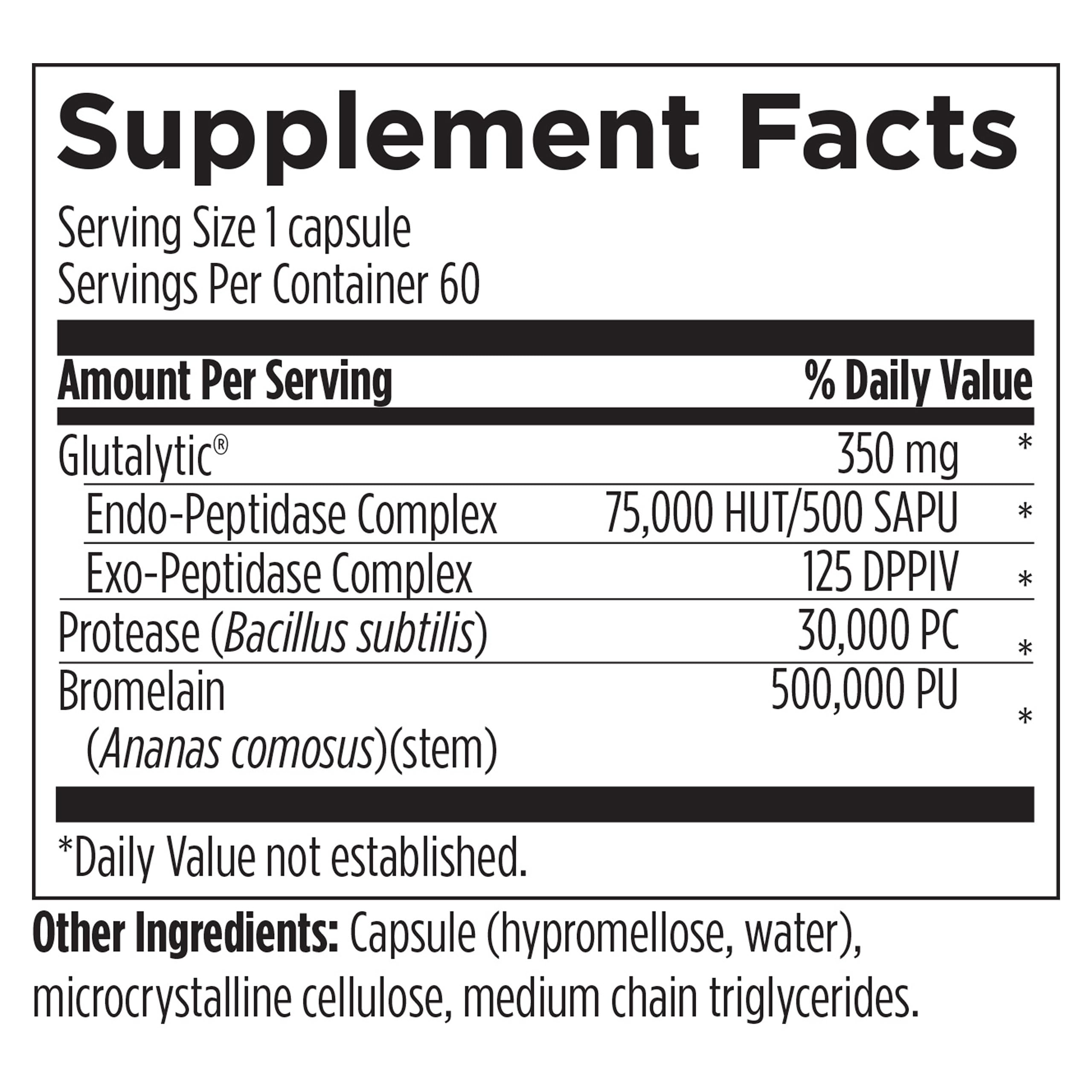 Designs for Health AllerGzyme Multi-Enzyme Supplement on a wooden table