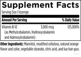 Designs for Health B12 Lozenge 3X back view with ingredient list