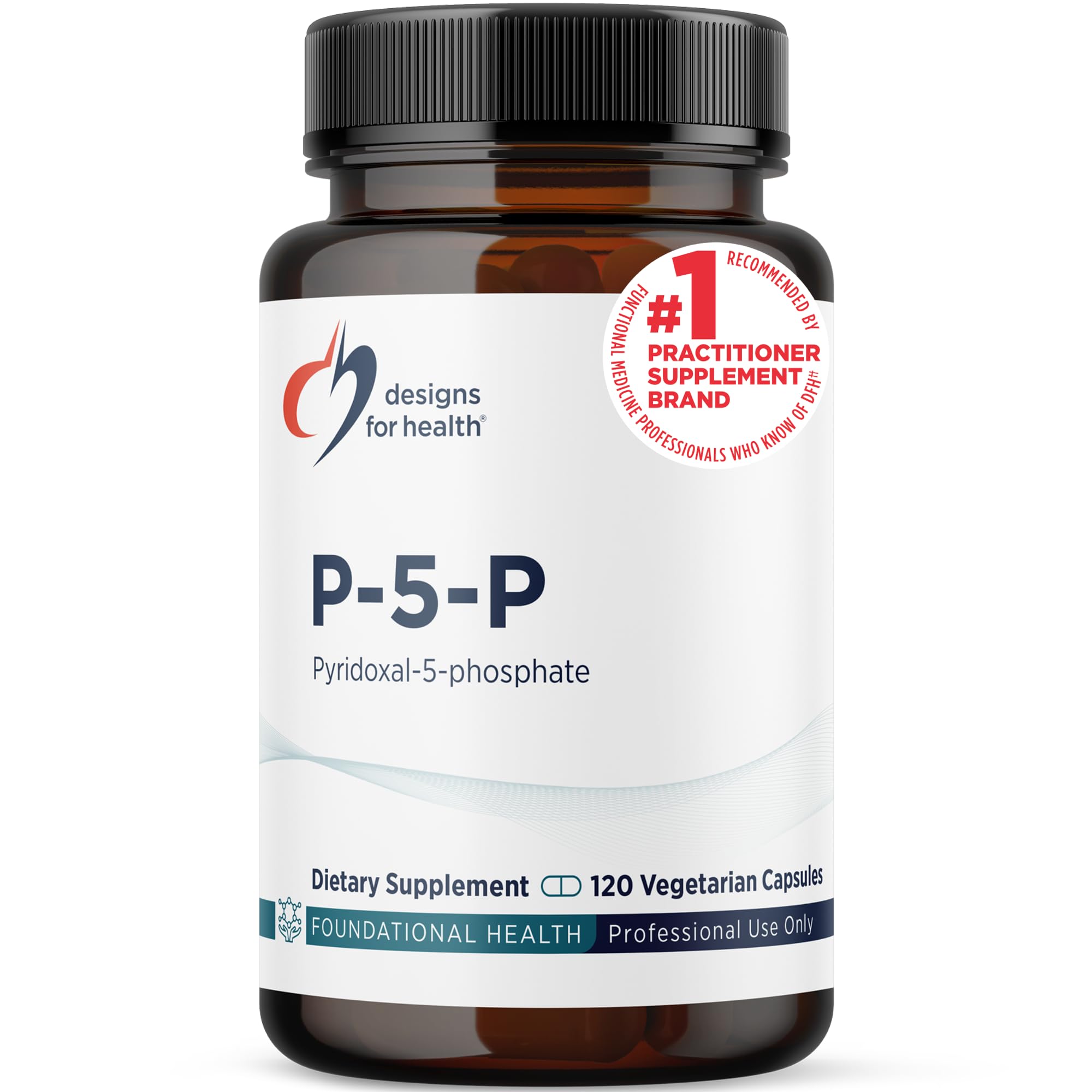 Designs for Health B6 (Pyridoxal Phosphate) 168g supplement front view