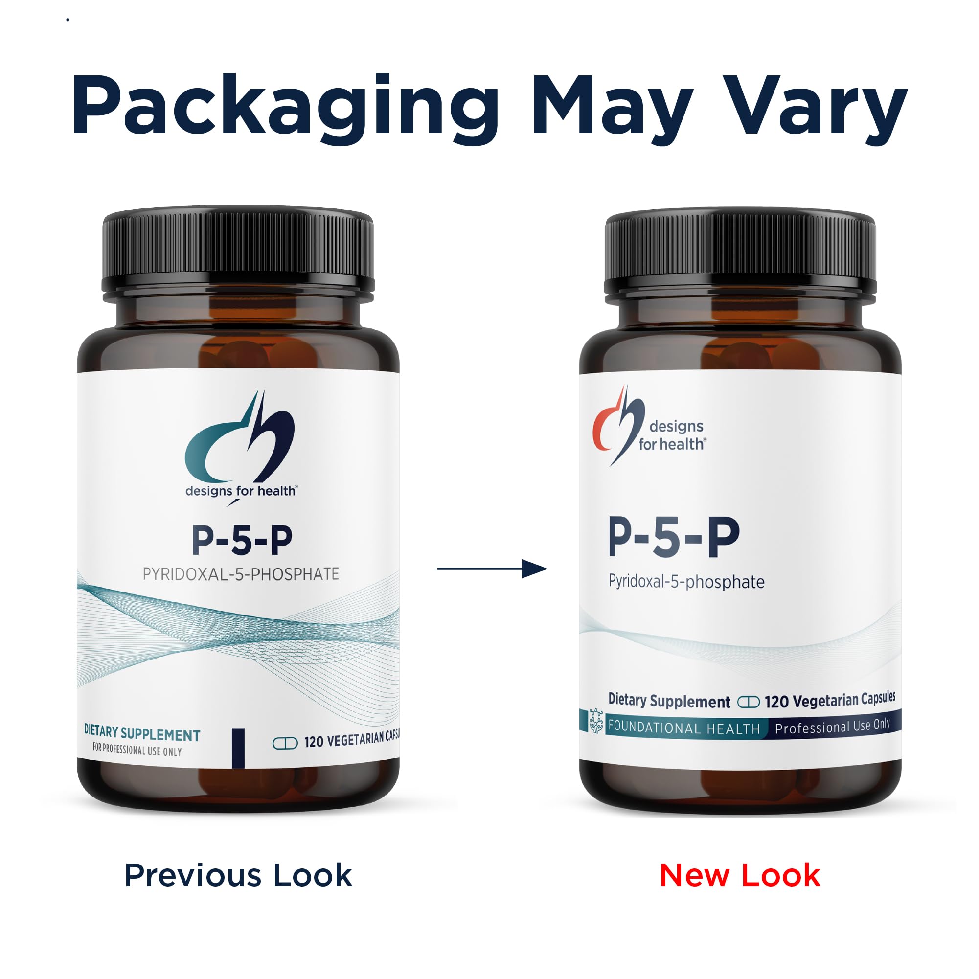 Designs for Health B6 (Pyridoxal Phosphate) supplement capsules close-up