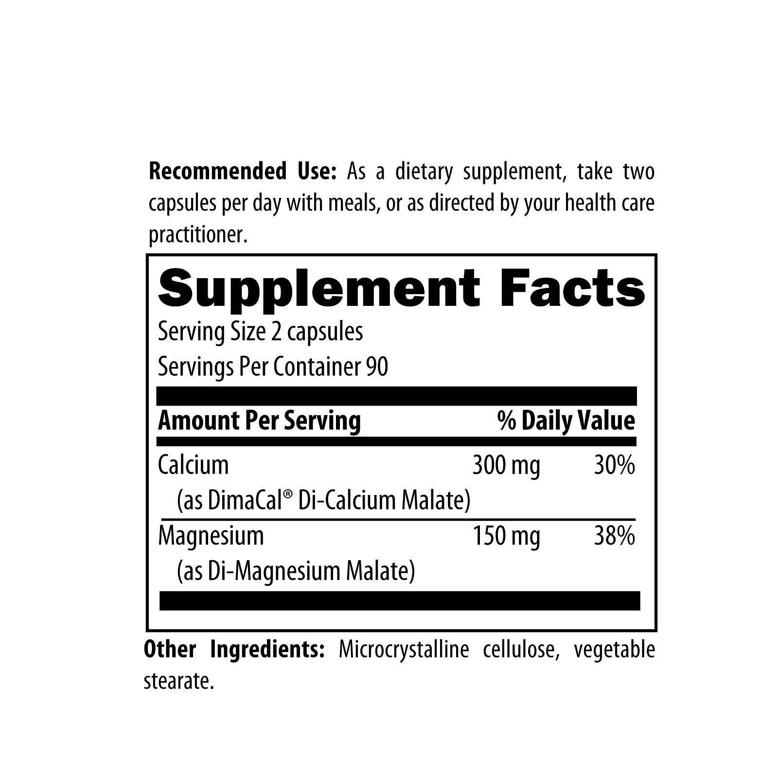 Designs for Health Calcium Magnesium Supplement 227g back view