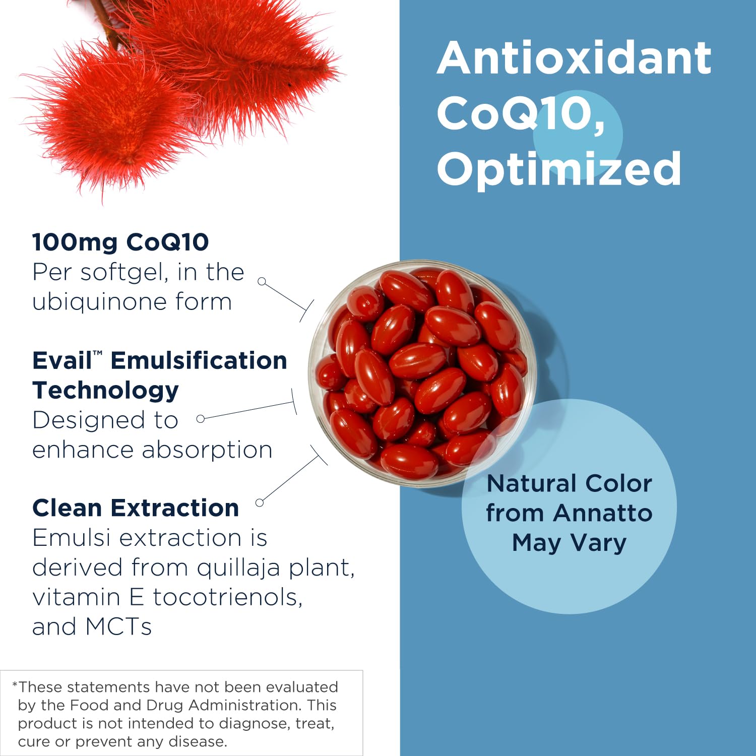 Designs for Health CoQ10 Ubiquinone Softgels side view showing packaging