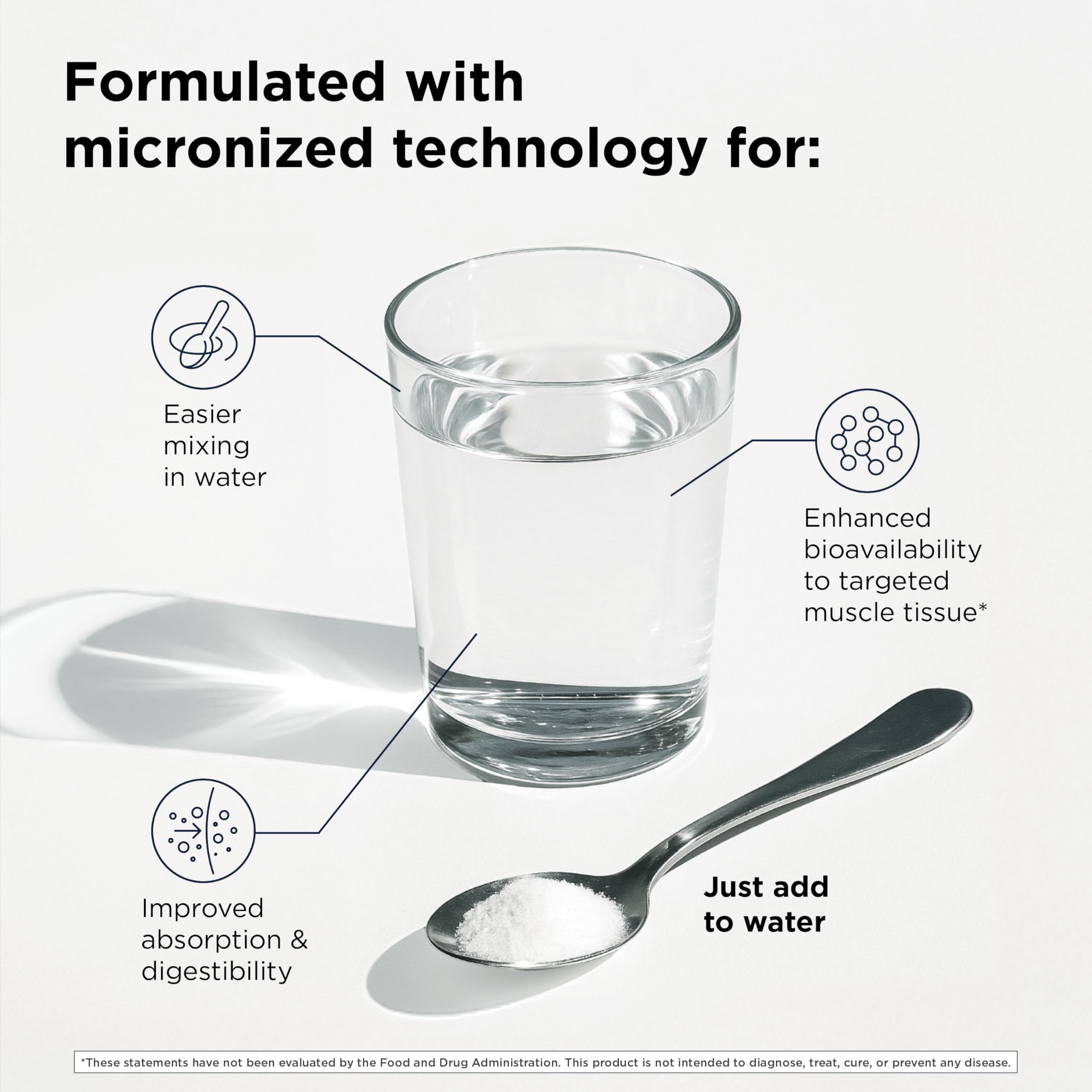 Designs for Health Creatine Monohydrate Powder mixed in a glass of water
