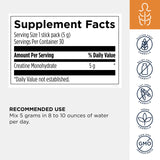 Designs for Health Creatine Monohydrate Powder scoop next to the container