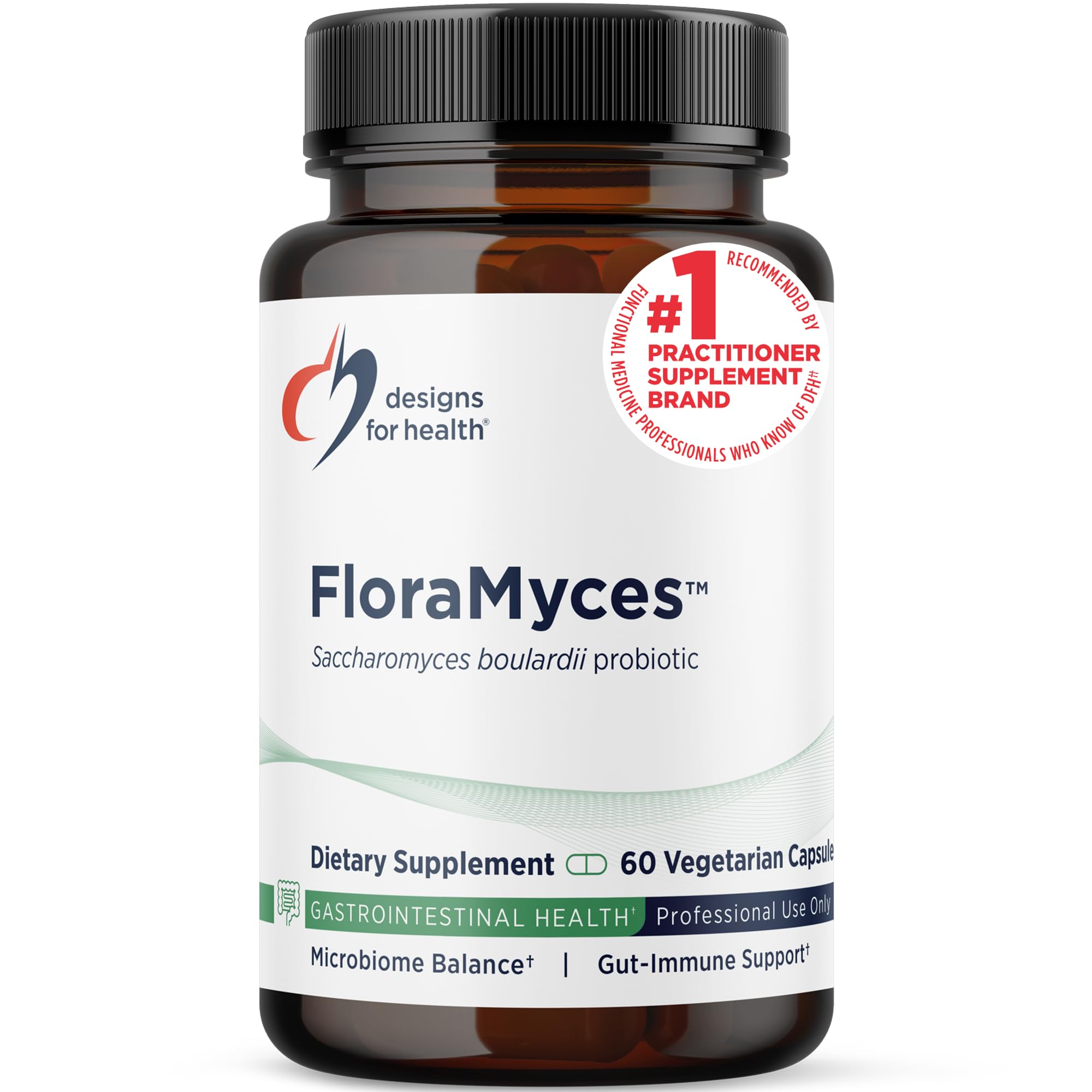 Designs for Health FloraMyces Probiotic 500mg front view
