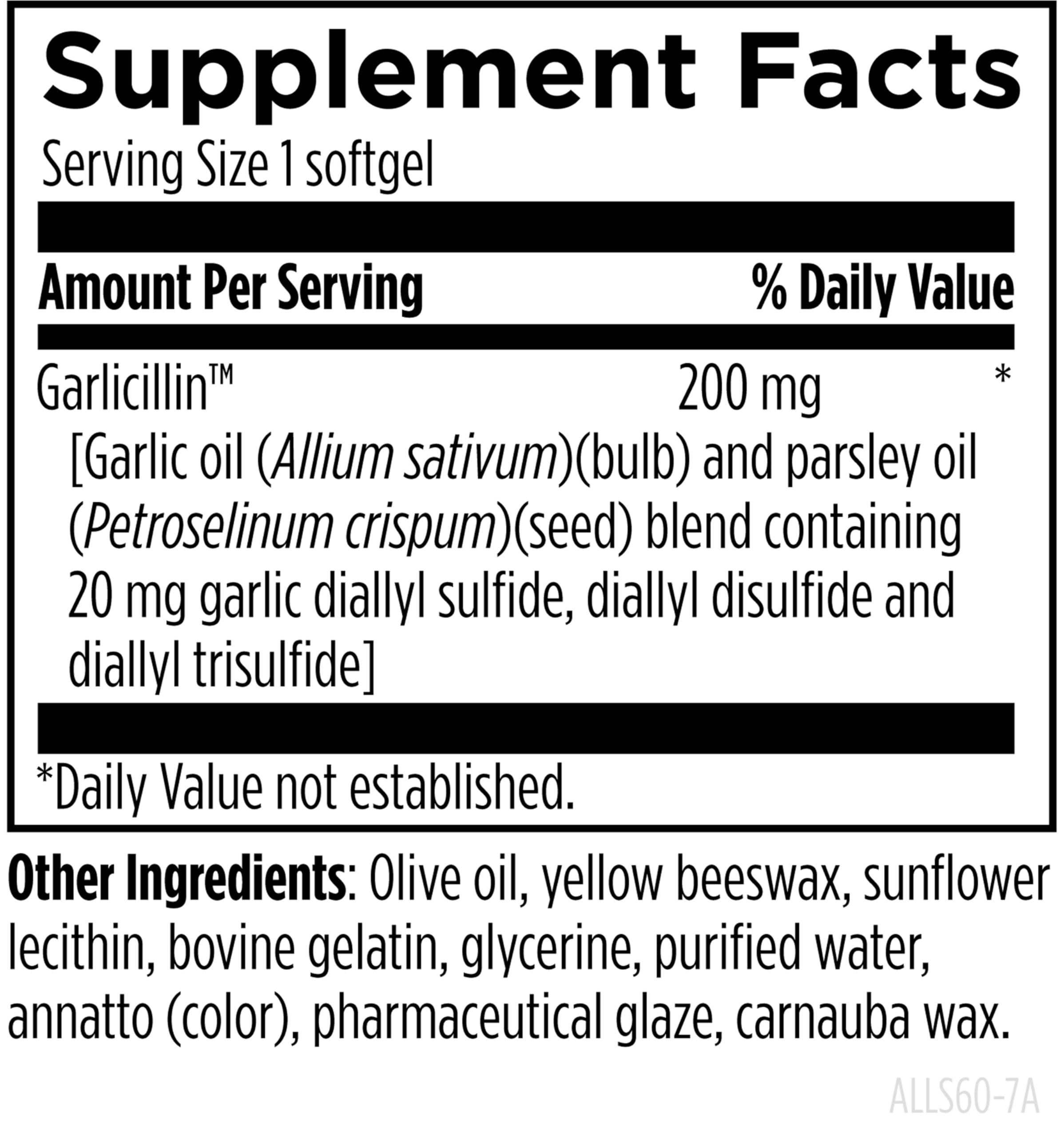 Designs for Health Garlic & Parsley Oil 200mg bottle with label