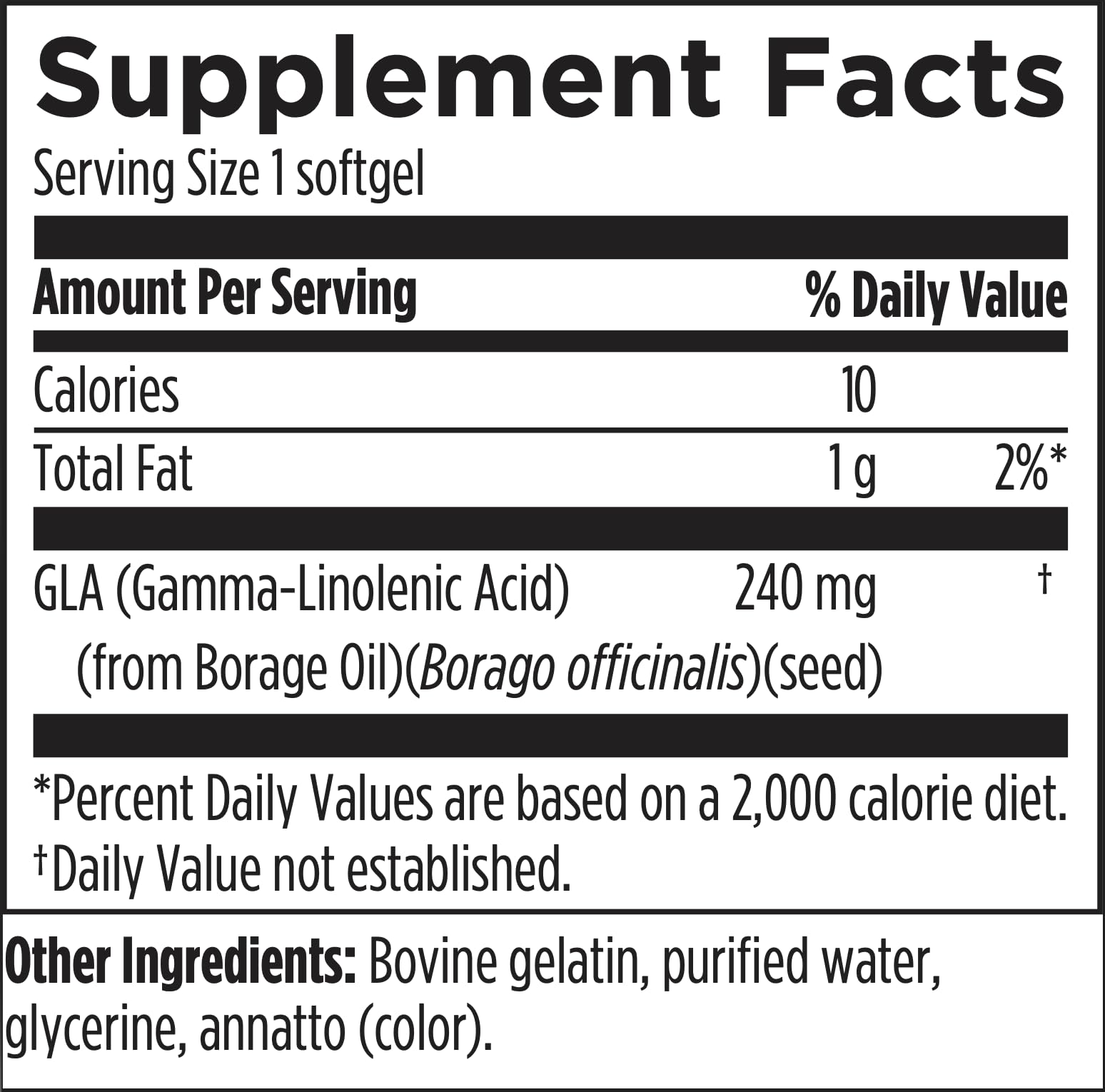 Designs for Health GLA Softgels 240mg bottle with label
