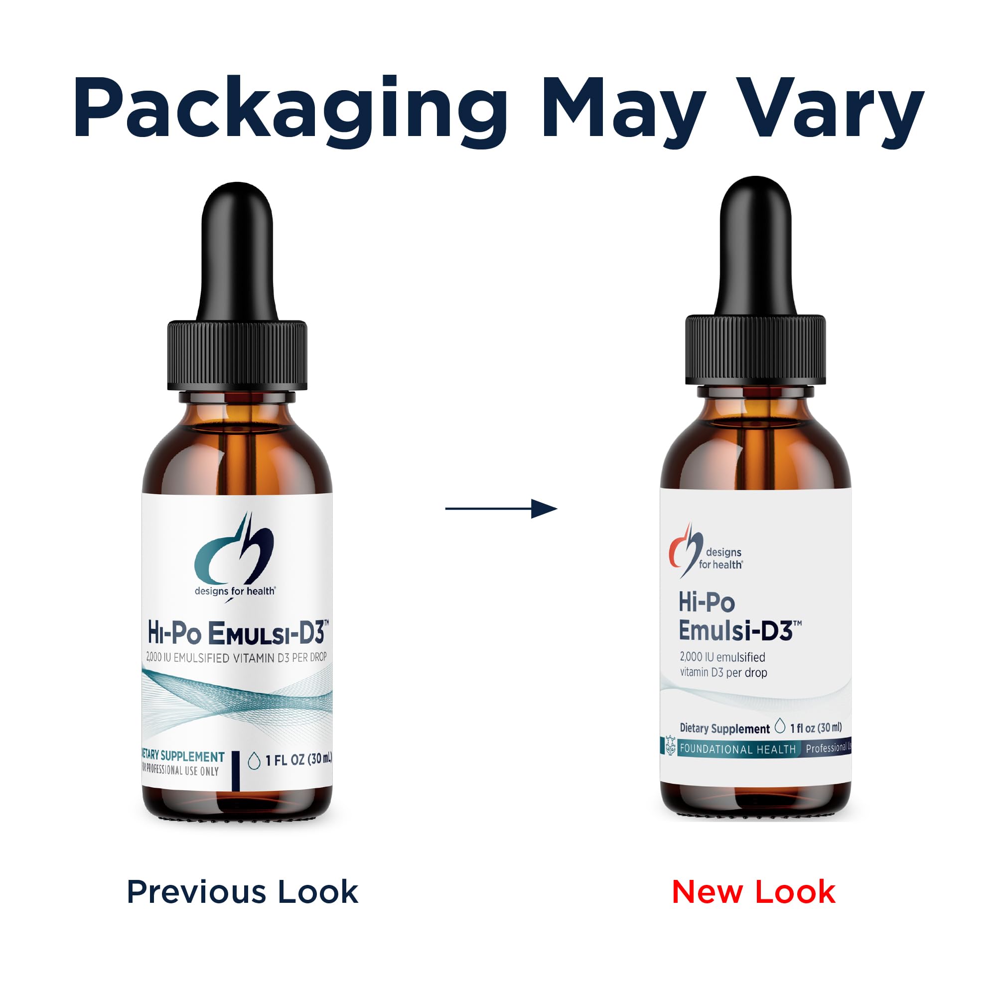 Designs for Health Hi-Po Emulsi-D3 Vitamin D3 Liquid Drops label close-up