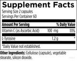 Designs for Health L-Tyrosine with Vitamin C 1200mg bottle top