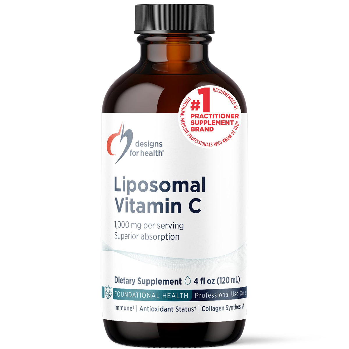 Designs for Health Liposomal Vitamin C liquid supplement front view