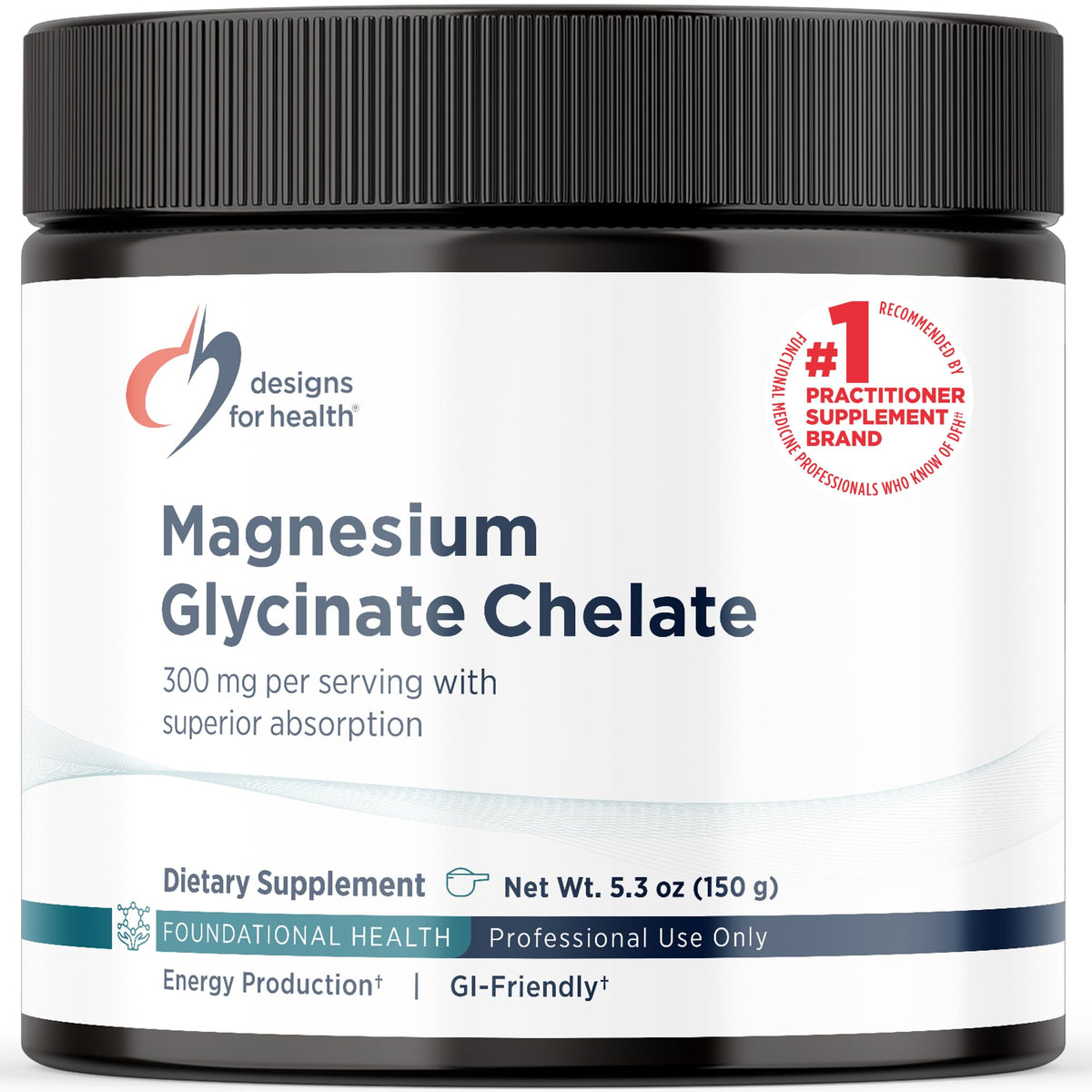 Designs for Health Magnesium Bisglycinate Chelate Powder front view