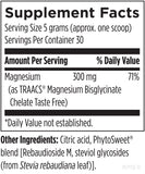 Designs for Health Magnesium Bisglycinate Chelate Powder scoop with powder