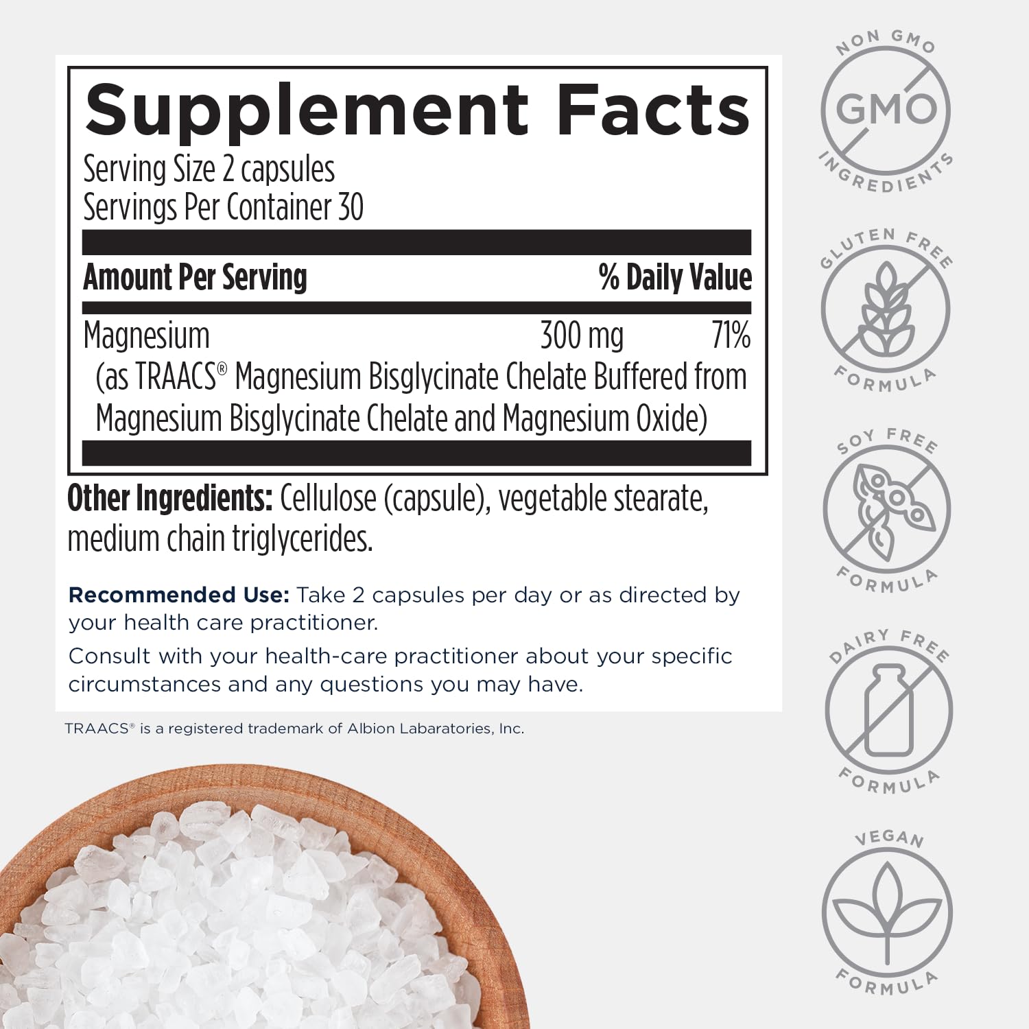 designs for health Magnesium Glycinate Complex on a kitchen counter