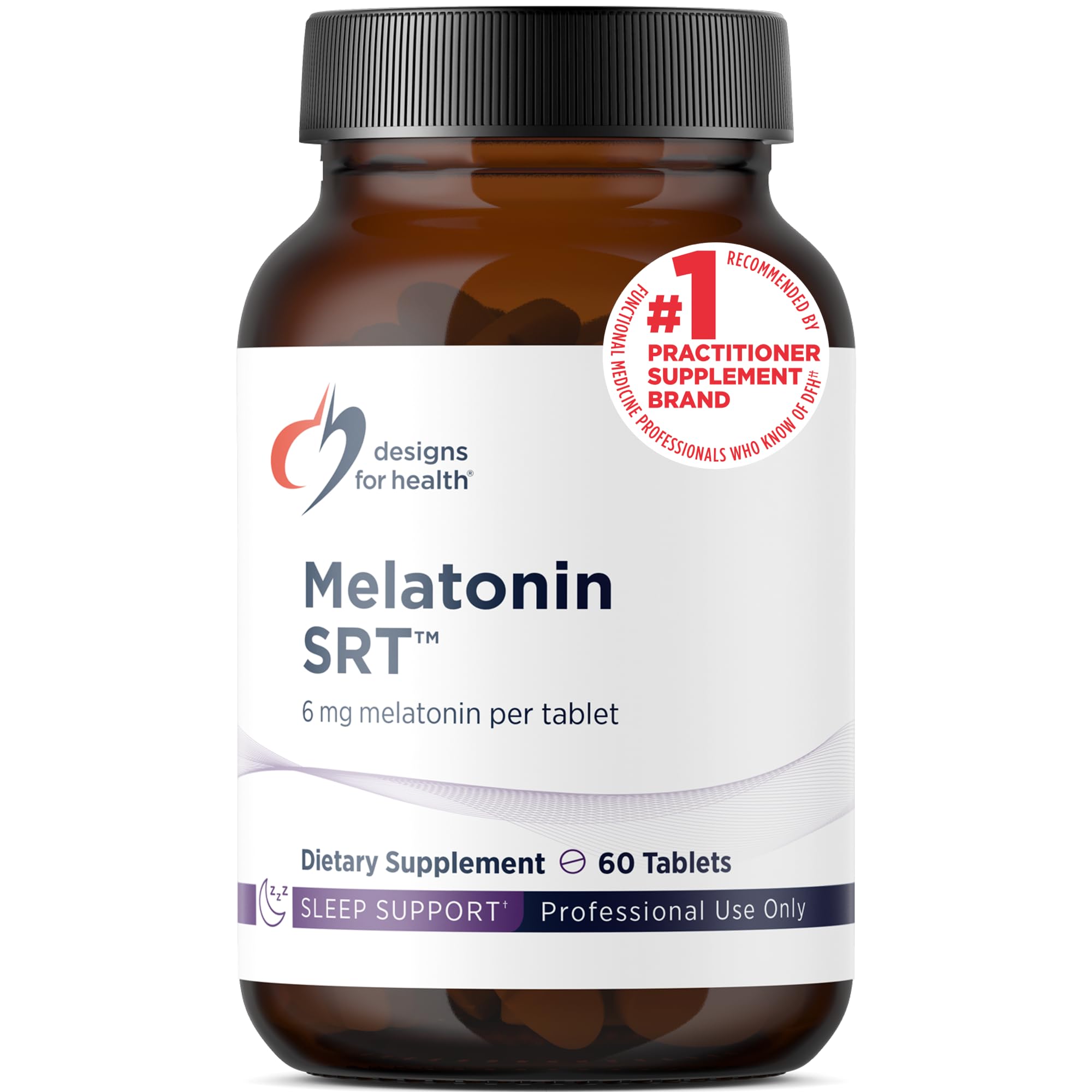 Designs for Health Melatonin SRT 6mg sustained release tablet front view